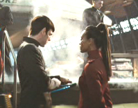 Uhura countermands Spocks order